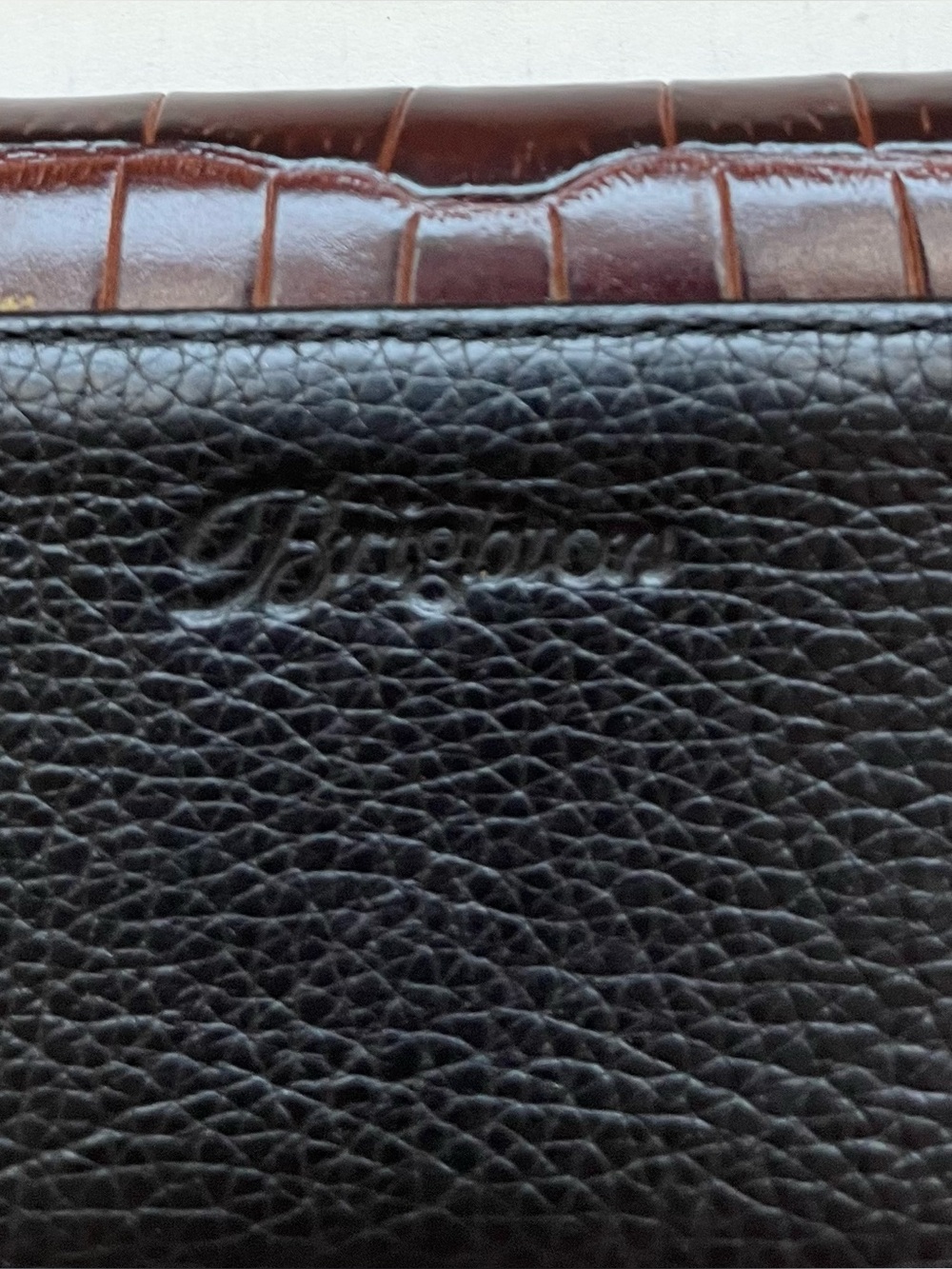 Brighton Bellissimo Heart Wallet Card Case. Brown Croc Embossed, Leather Trim. - Picture 4 of 7